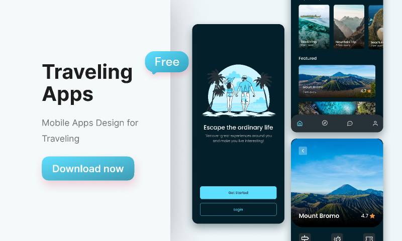 Traveling Mobile App Figma Template