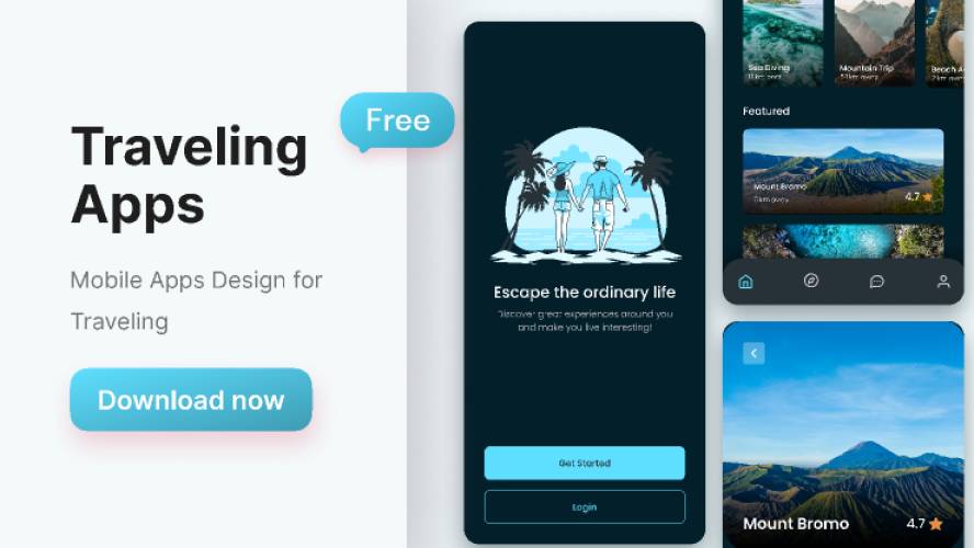 Traveling Mobile App Figma Template