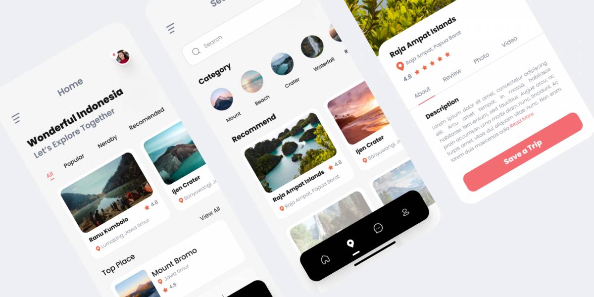 Travell App UI UX Exploration Figma Template