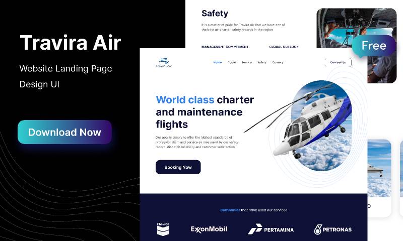 Travira Air - Landing Page Figma Website Template