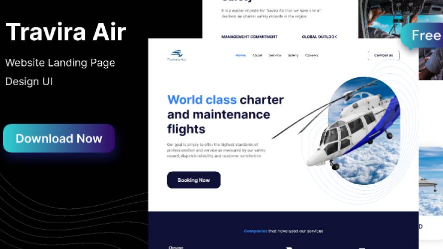 Travira Air - Landing Page Figma Website Template