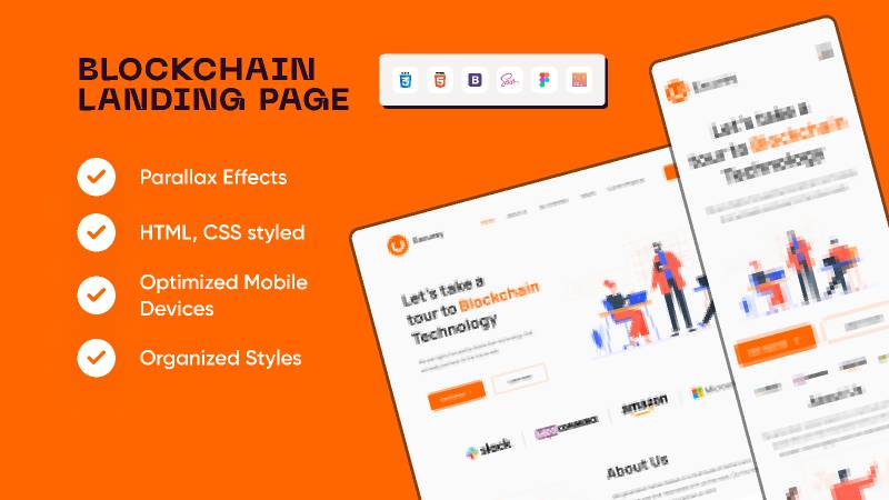 Trending Blockchain Technology Landing Page Figma Template