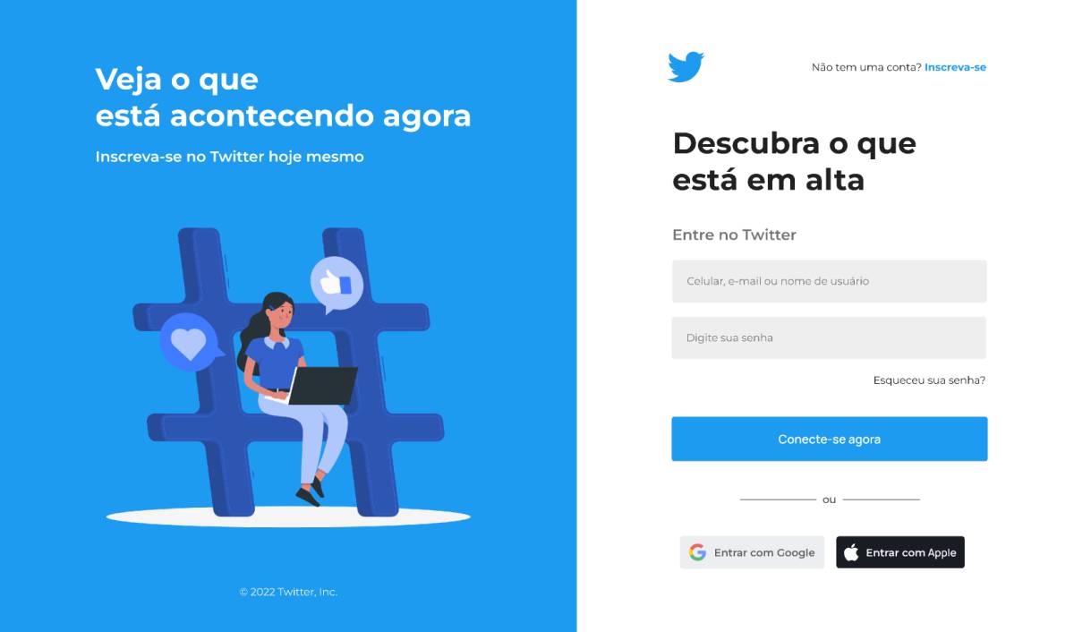Twitter Login Page Figma Template
