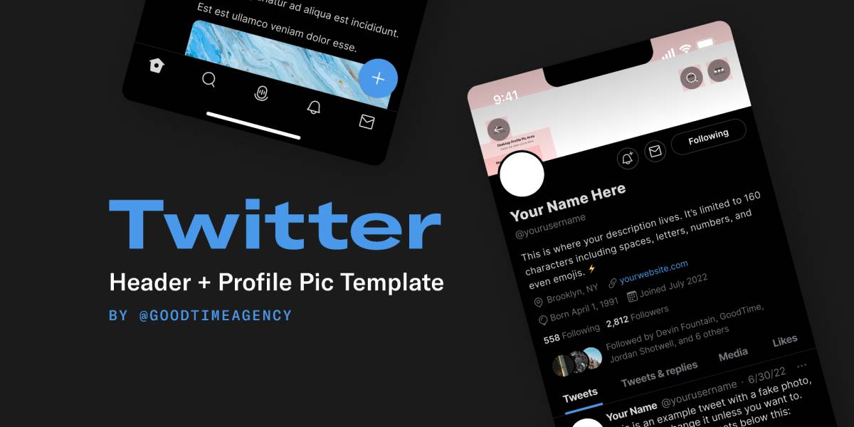Twitter Profile + Header Pic Free Figma Template