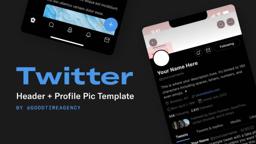 Twitter Profile + Header Pic Free Figma Template