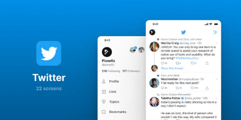 Twitter UI Screens