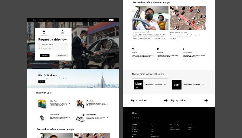 Uber UI Figma Website Template