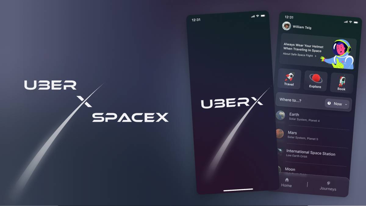 Uber x SpaceX Figma Mobile Template