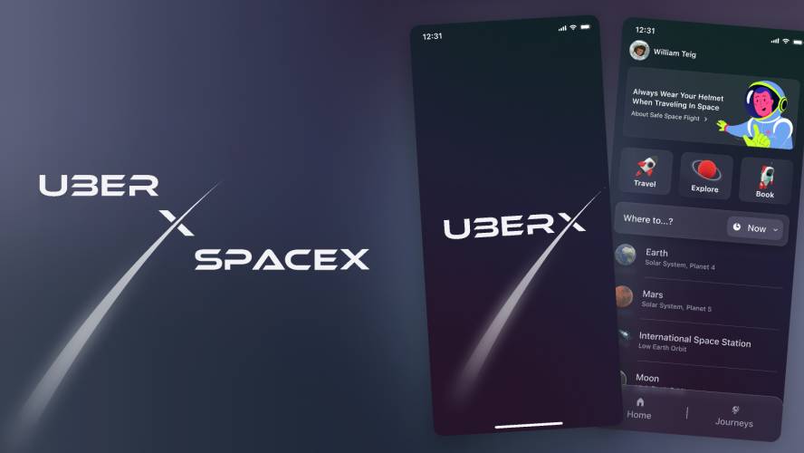 Uber x SpaceX Figma Mobile Template