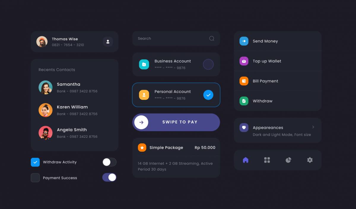 UI Component Dark Mode Figma Template