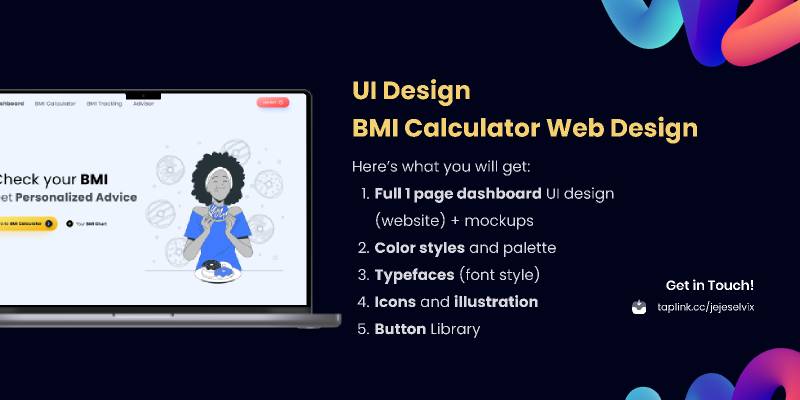 UI Design - BMI Calculator Web Design Figma Ui Kit