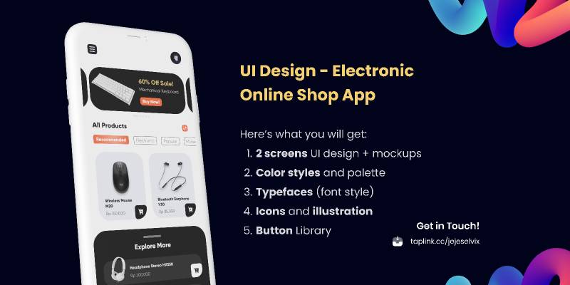 UI Design - Electronic Online Shop App Figma Template
