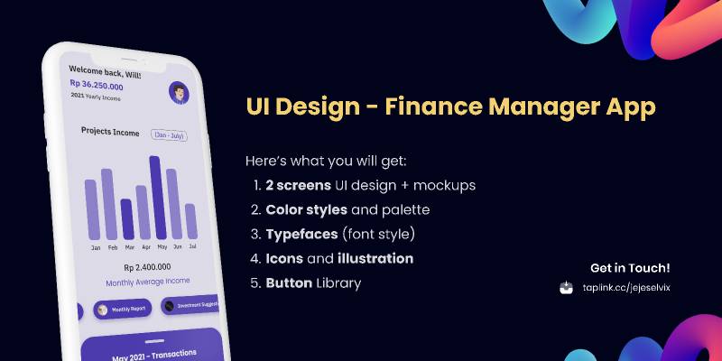 UI Design - Finance Manager App Figma Template