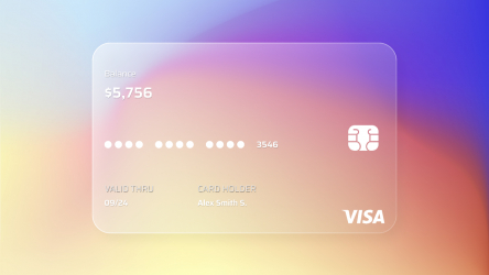 UI Design Credit Card | Glassmorphism figma free
