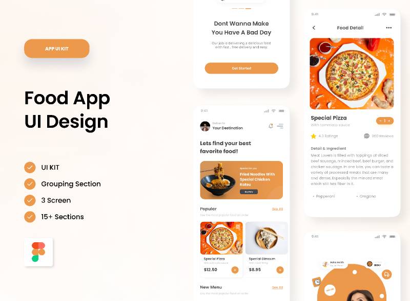 UI Kit - Food App Figma Mobile Ui Kit