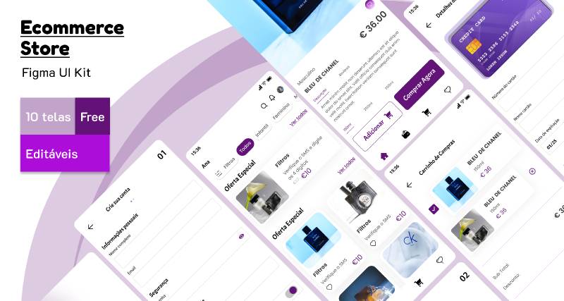 UIKit-Loja Perfume Mobile App Figma Template