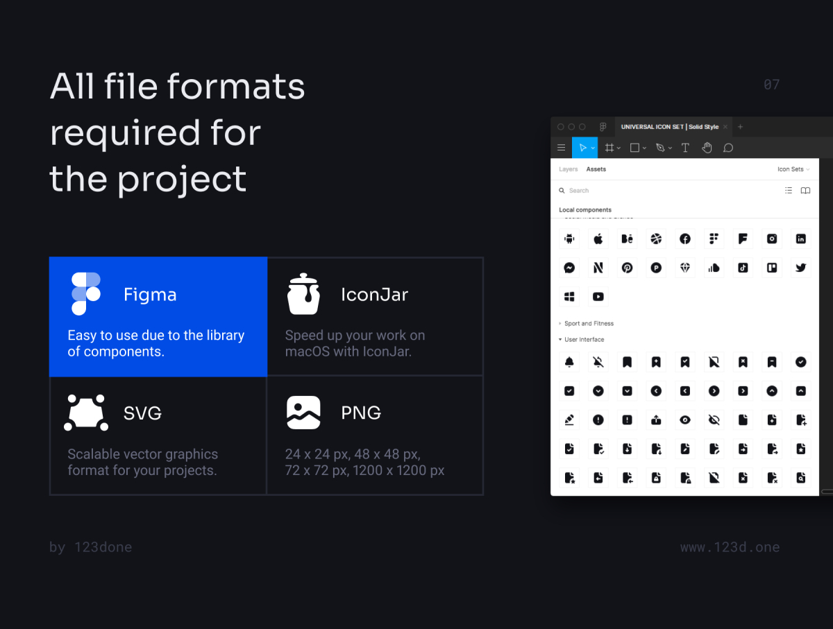 Universal 1200+ Icon Set v2.2 (Solid + Line Style)