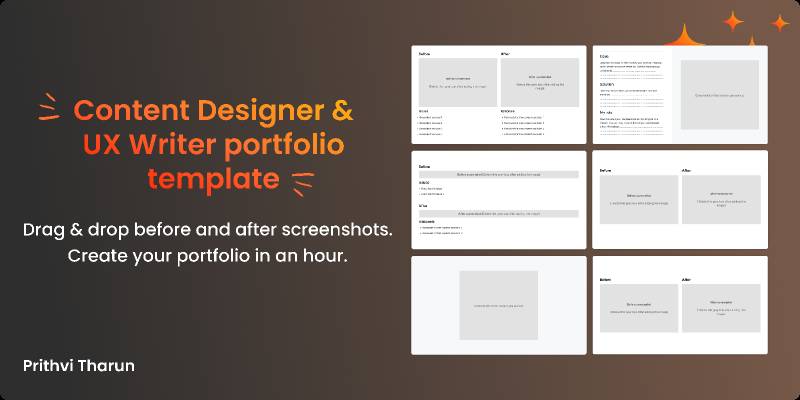 UX Writing & Content Design portfolio maker figma template