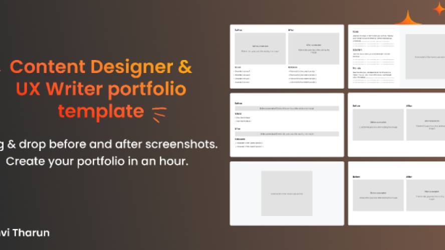 UX Writing & Content Design portfolio maker figma template