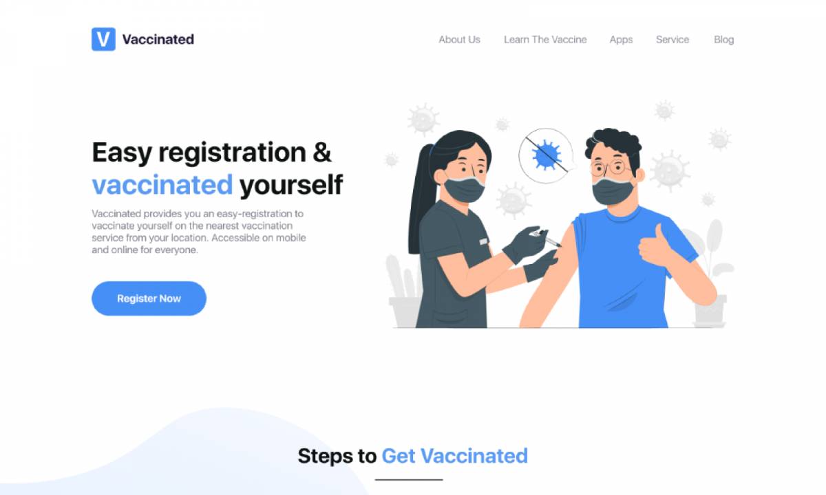 Vaccine Landing Page Figma Template