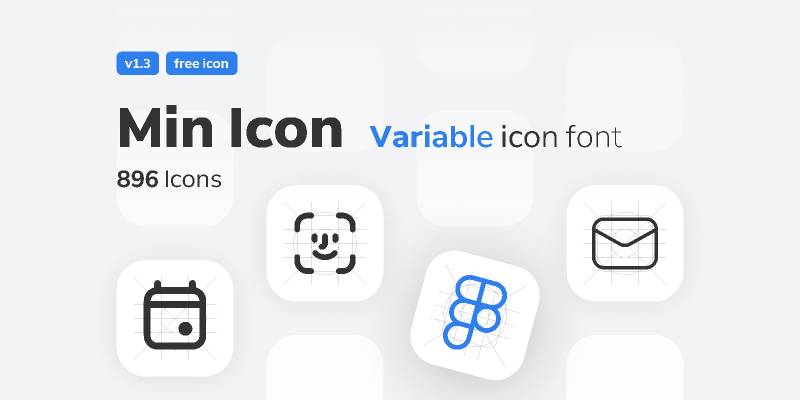 Variable icon font - Min Icon 1.3 Figma Free Download