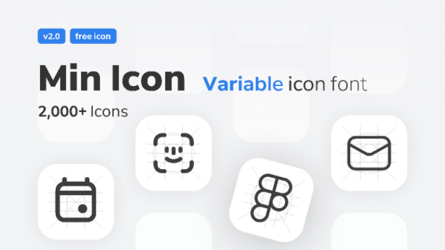Variable icon font - Min Icon 2.0 Figma Free Download