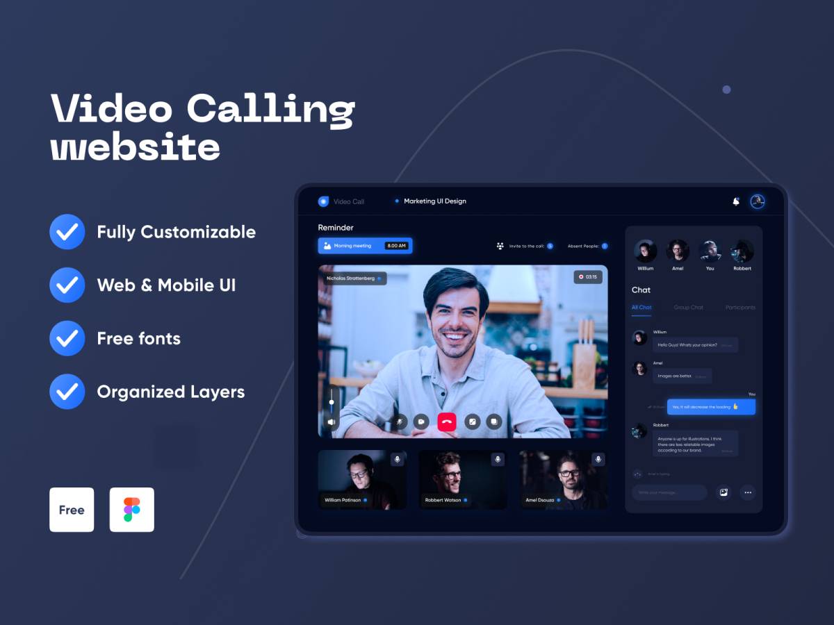 Video Calling Website UI Design
