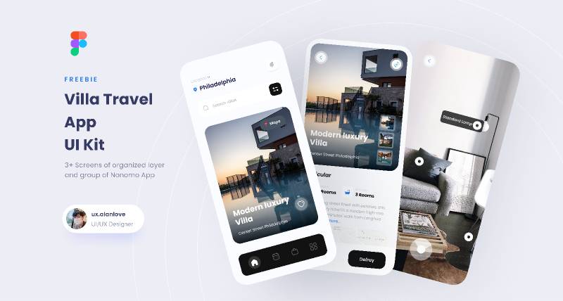 Villa Travel App UI Kit Figma Template