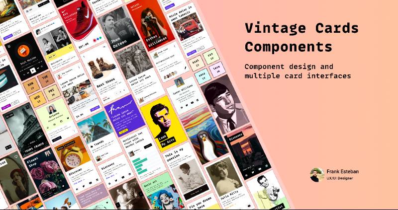 Vintage cards components Figma Template