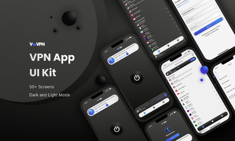 VooVPN App UI Kit Figma Free Download