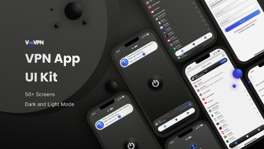 VooVPN App UI Kit Figma Free Download