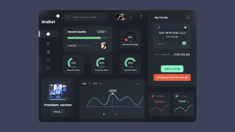 Wallet Dashboard Figma Free Website Template