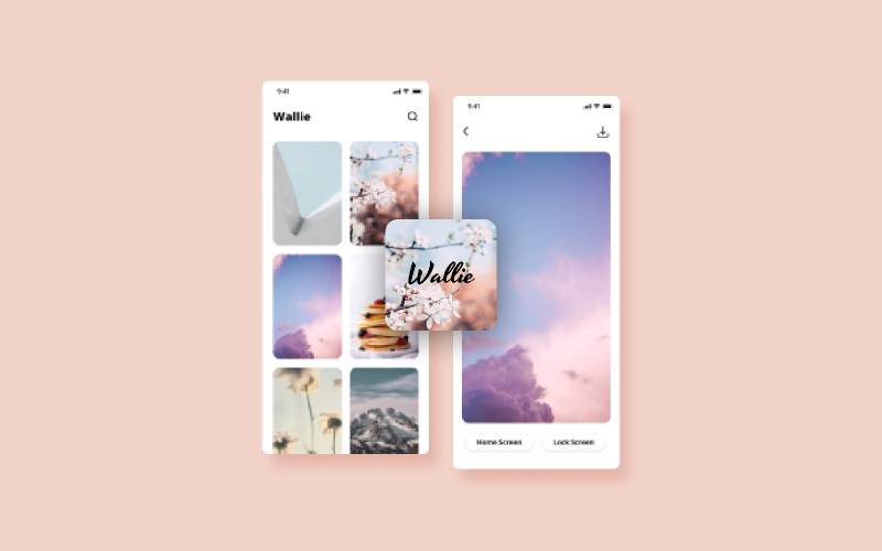 Wallie - Minimalist Wallpaper App Figma Mobile Template