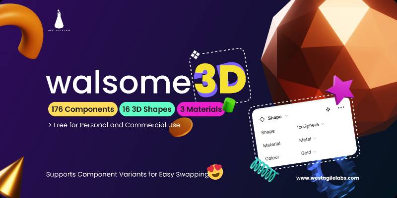 WALsome3D Figma Icon 3D Template