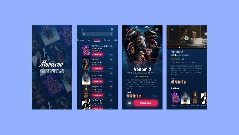 watch movie app figma template