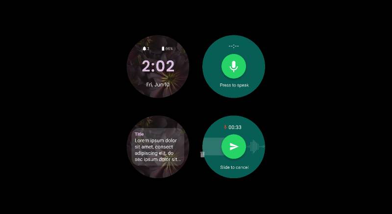 Wear OS concepts figma watch app template