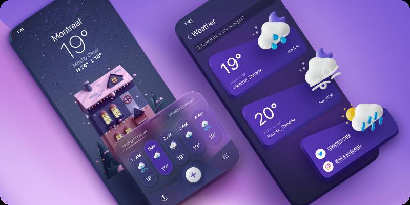 Weather App UI Design Figma Mobile Template