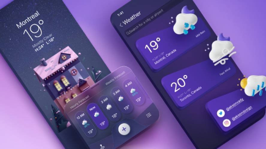 Weather App UI Design Figma Mobile Template
