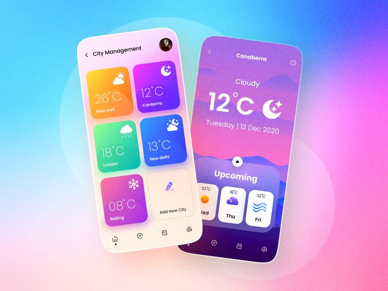 Weather App UI/UX Design figma free