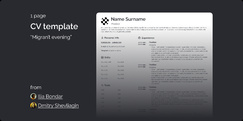 WEB CV (Curriculum Vitae) Figma Resume template