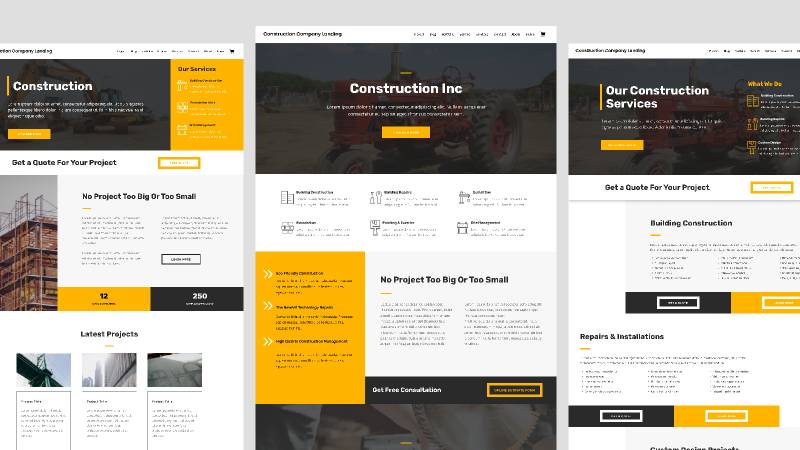 Web design for Construction Company