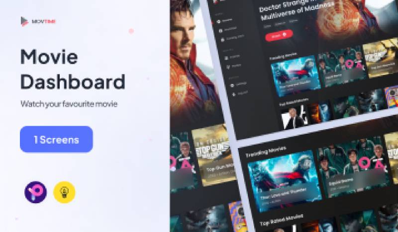 Web Design Movie Dashboard Figma Template