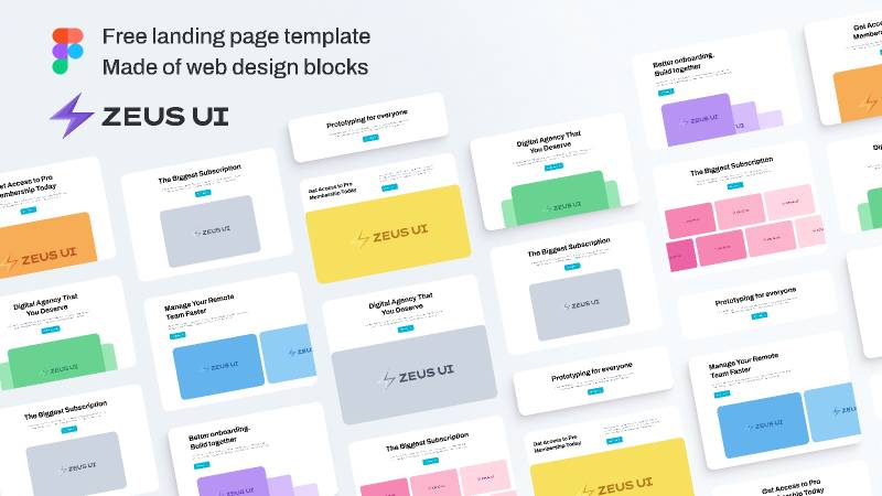 Web design templates & blocks from Zeus UI kit