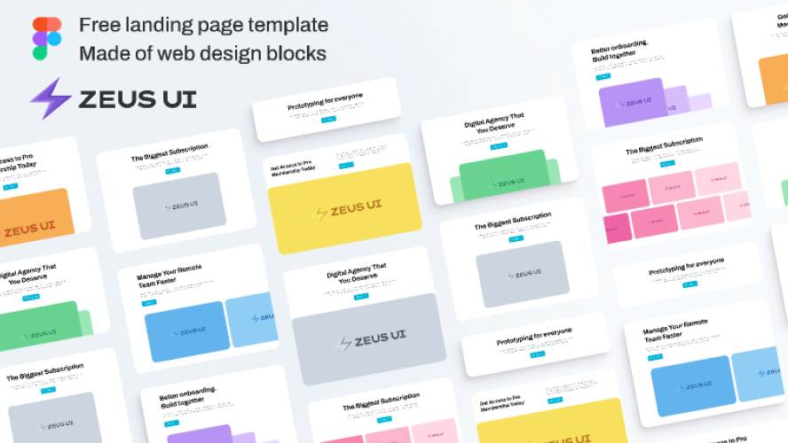 Web design templates & blocks from Zeus UI kit