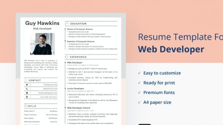 Web Developer Resume/CV Template 2021 simple