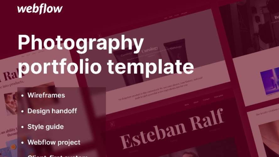 Webflow template - Product Photography portfolio figma