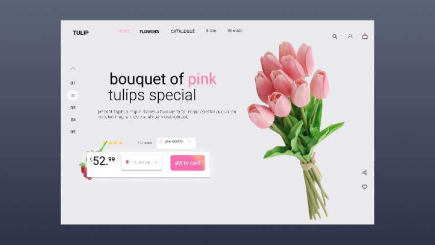 Website design for flowers figma template