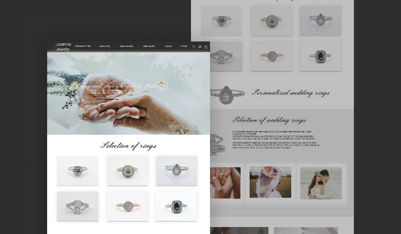 Website design for purchasing jewelry figma website template