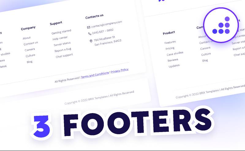 Website Footers Figma Ui Kit Template