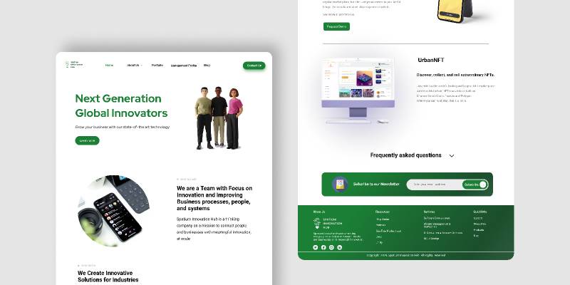 website landing page design figma website template